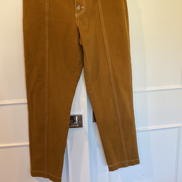 MINKPINK Fold-Over High Waisted Gold Ankle Pants Size 4 - Picture 5 of 12